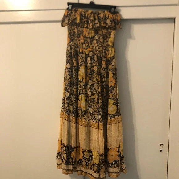 NWT - Spell Hibiscus Lane Strapless Flutter Midi Dress - SM - Picture 3 of 7